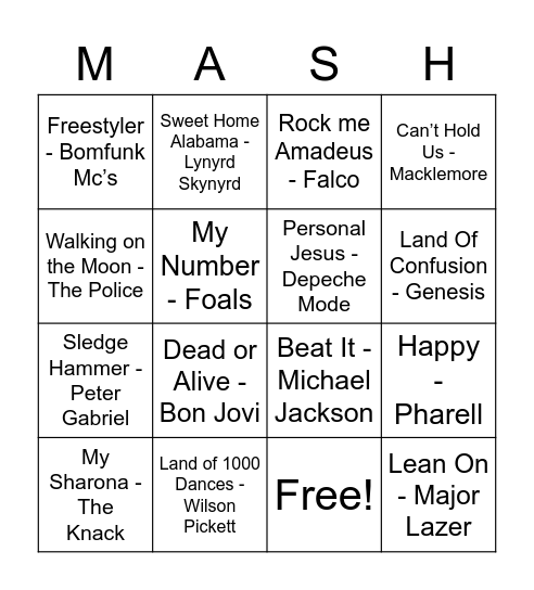208 Bingo Card