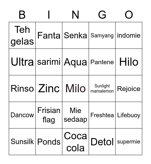 Yeri Bingo Card