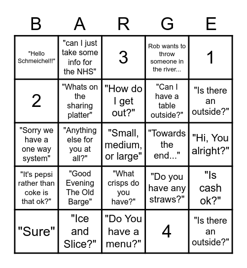 Bingo BITCHAASSSSSSS Bingo Card