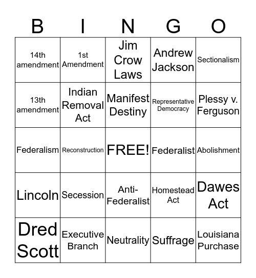 Mixed Review Bingo Card