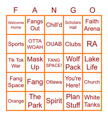 OUAB Presents Bingo Card