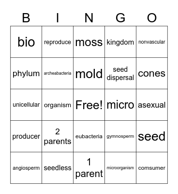 Kingdom of Life Bingo Card