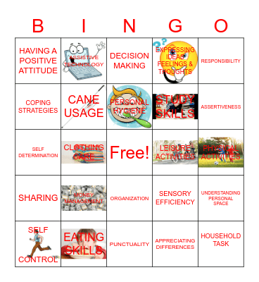 ECC GOALS Bingo Card