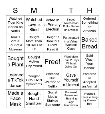 GLS Class of 2022 Bingo Card