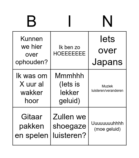 Shak Bingo Card