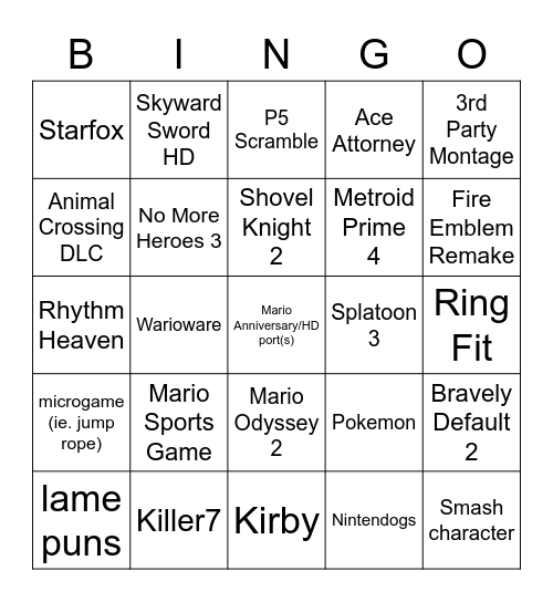 Direct #2 Bingo Card