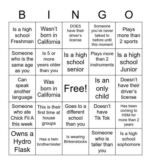 Bingo Card