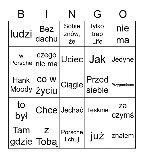 White 2115 Bingo Card