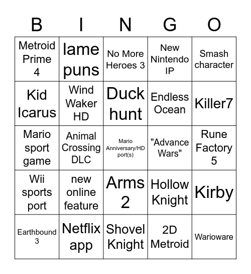 Direct 4 Bingo Card