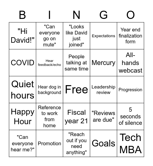 Counseling Family Bingo Card