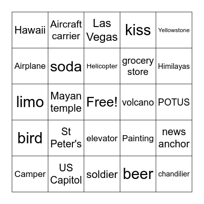 2012 Movie Night Bingo Card