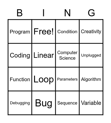 Computer Science Bingo Card