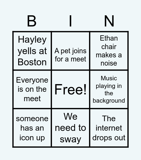 Iso Bingo Card