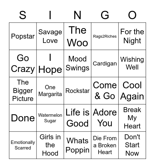 Now Bingo Card