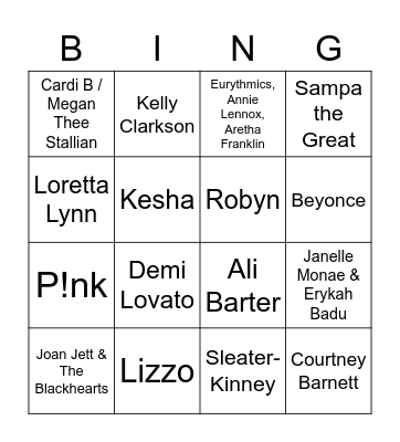 Feminist Bangers! Bingo Card