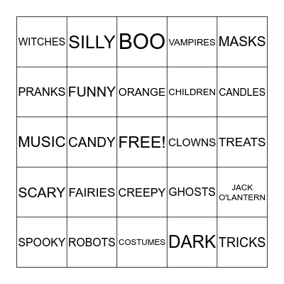 Halloween Bingo Card