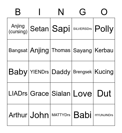 Joki Skripsi Bingo Card
