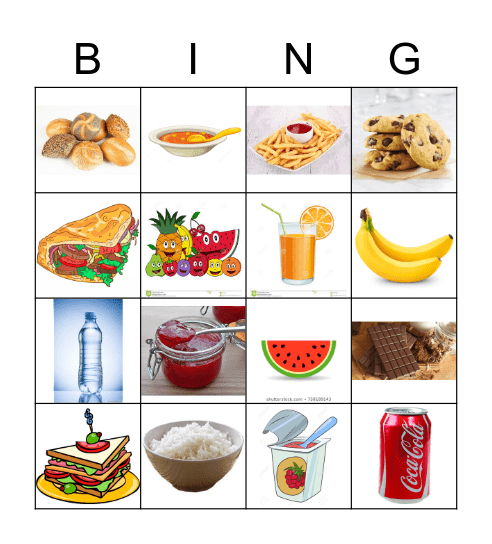 FOOD Bingo Card