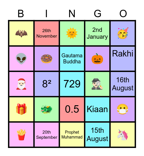 HAPPY BIRTHDAY KIAAN, KRISHANG, RAKHI AUNTY! (MADE BY SOUMIL) Bingo Card