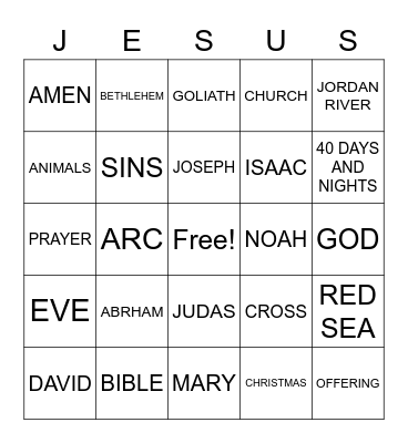 BIBLE Bingo Card
