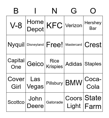 Slogans Bingo Card