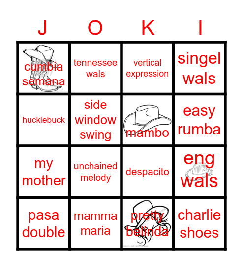 JOKI-DANCERS Bingo Card