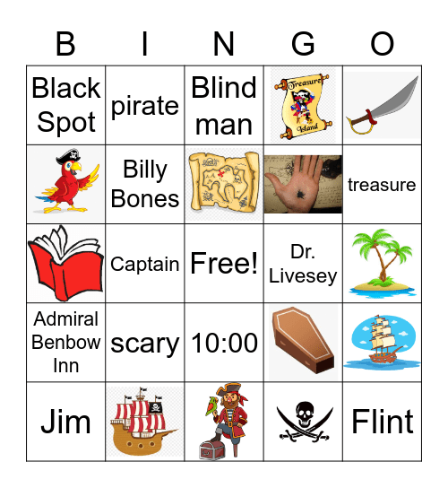 Treasure Island Bingo Card