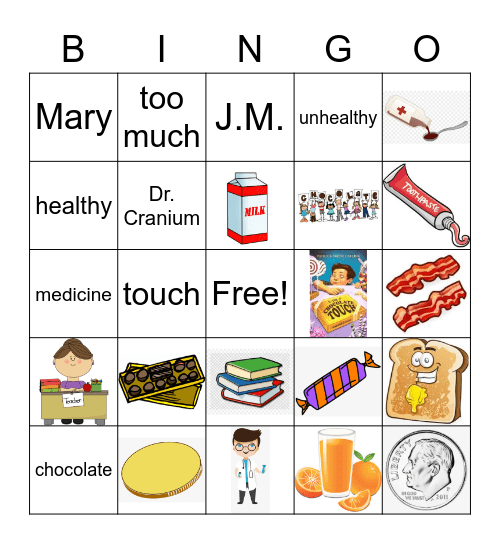 Chocolate Touch Bingo Chapter 3 Bingo Card