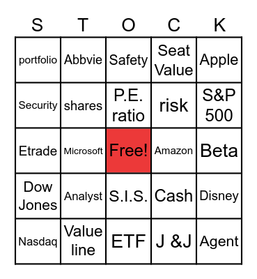 SIS Bingo Card