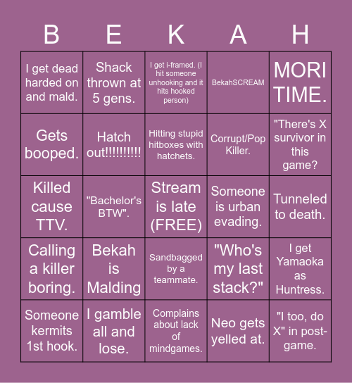 Saturday Bingo !!! Bingo Card