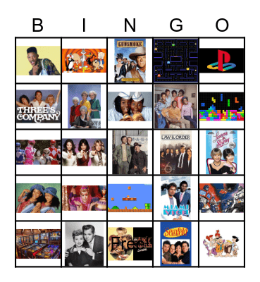 TV Show/Decades Bingo Card