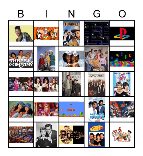 TV Show/Decades Bingo Card