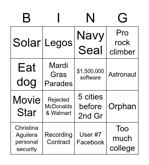 Truth or Lie Bingo Card