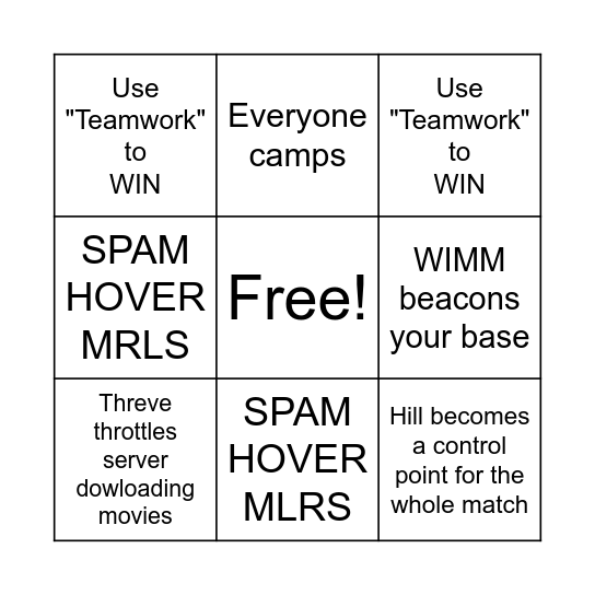 INFINITE ISLES BINGO Card