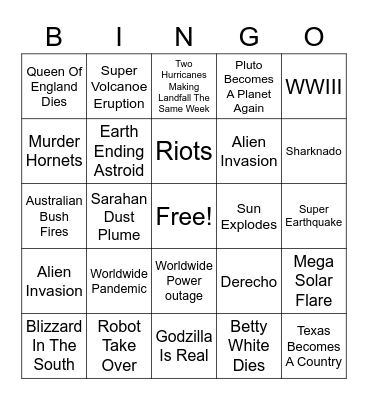 2020 Bingo Card
