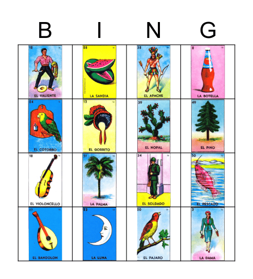 Loteria Bingo Card