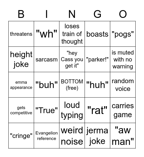 Penn Bingo Card