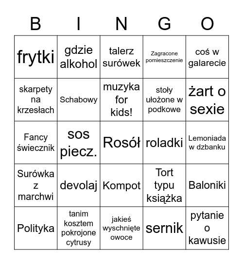 Komunia Bingo Card
