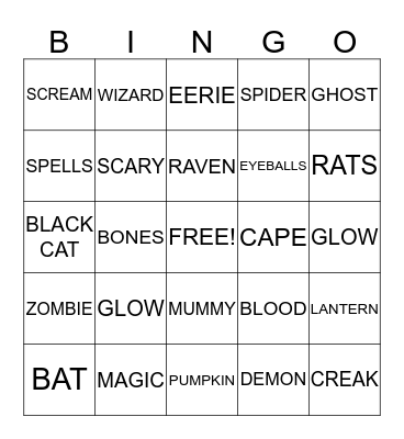 HALLOWEEN BINGO Card