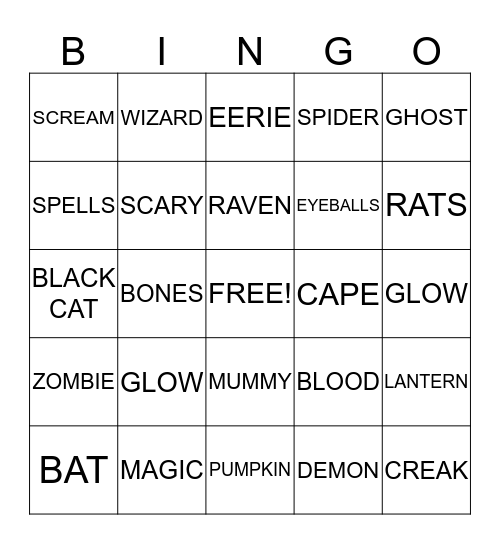HALLOWEEN BINGO Card