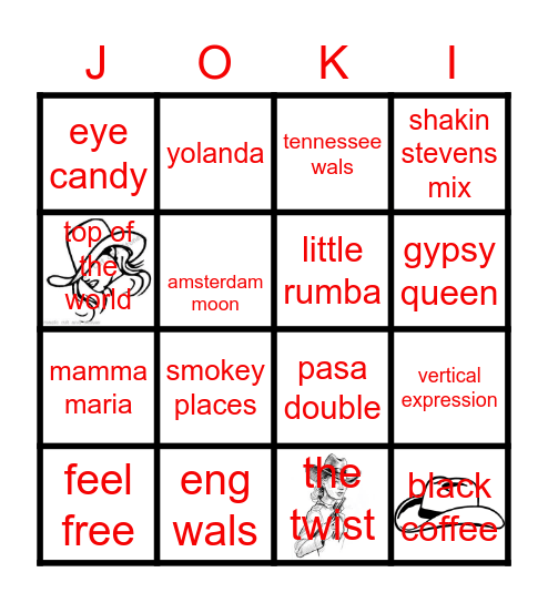 JOKI-DANCERS Bingo Card