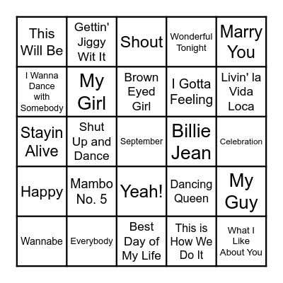 Bridal Shower Bingo Card