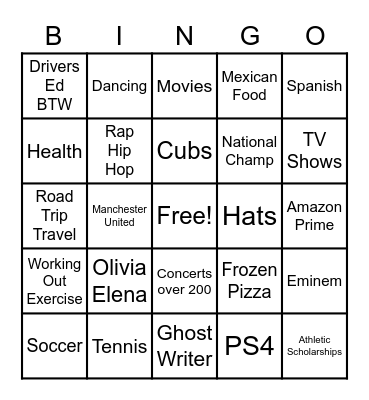 Getting To Know Mr. DLC Bingo Card