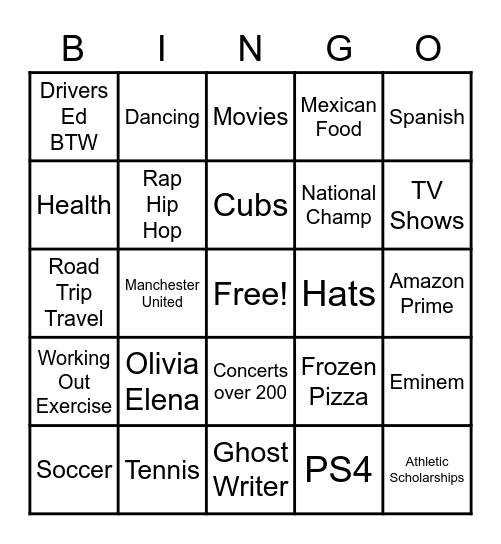 Getting To Know Mr. DLC Bingo Card