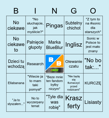 BlueBlur Bingo Card
