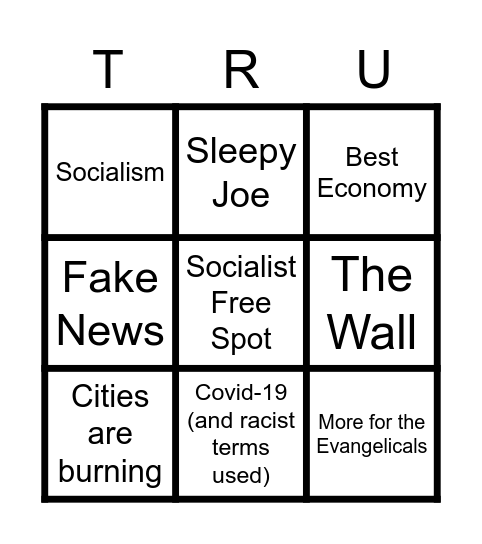 RNC TrumpO Bingo Card