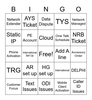 TECH BINGO Card