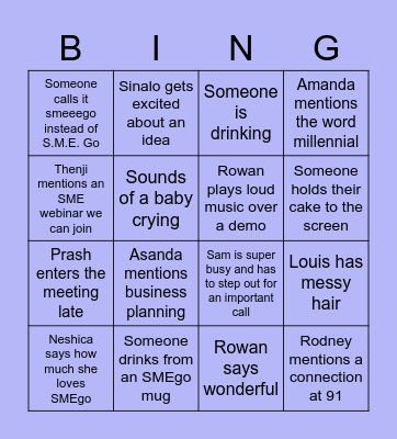 SME(Bin)go Bingo Card