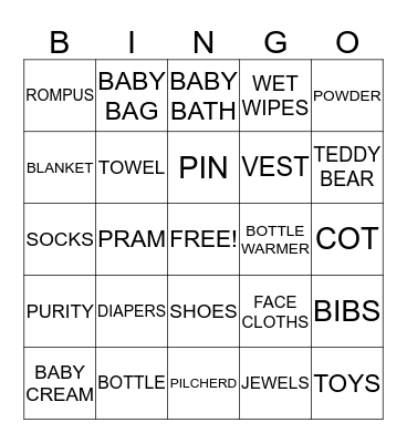MELO BABY SHOWER Bingo Card