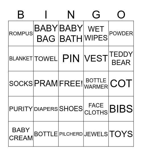 MELO BABY SHOWER Bingo Card